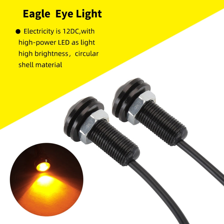 10 PCS 18mm 1.5W DC9-80V Motorcycle Eagle Eye Light Double Lens(Yellow Light)