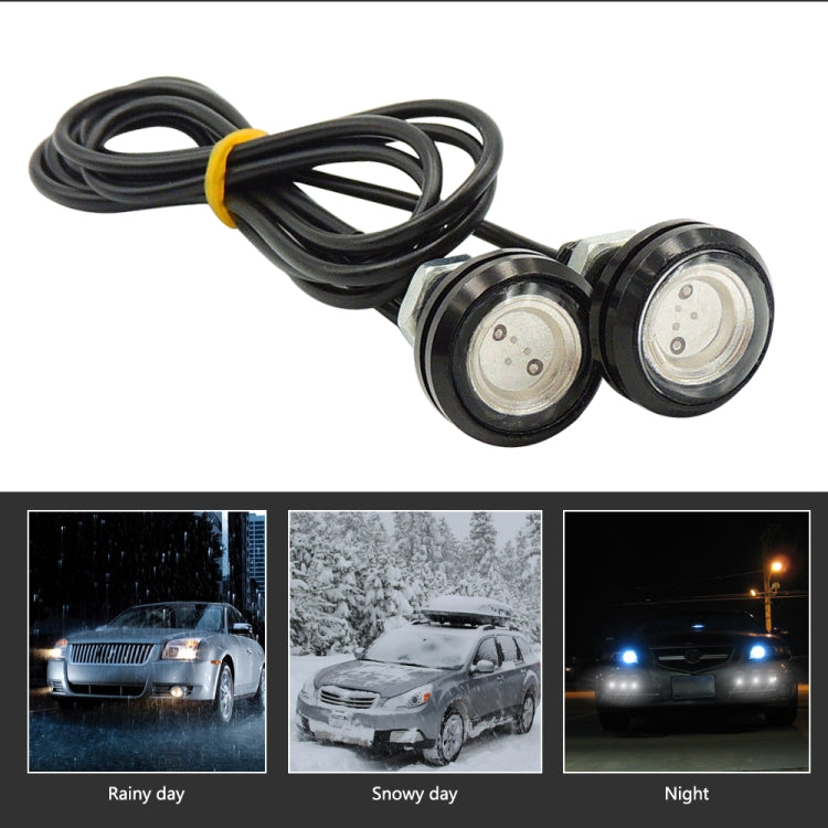 10 PCS 23mm 1.5W DC9-80V Motorcycle Eagle Eye Light Double Lens(Red Light)