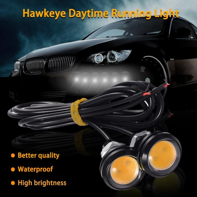 10 PCS 23mm 1.5W DC9-80V Motorcycle Eagle Eye Light Double Lens(Yellow Light)