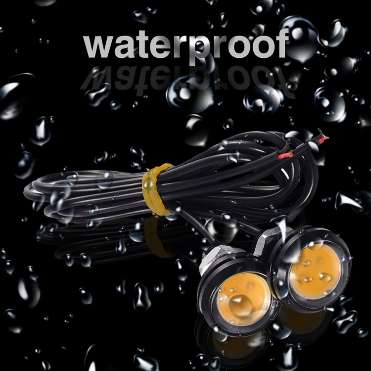 10 PCS 23mm 1.5W DC9-80V Motorcycle Eagle Eye Light Double Lens(Yellow Light)