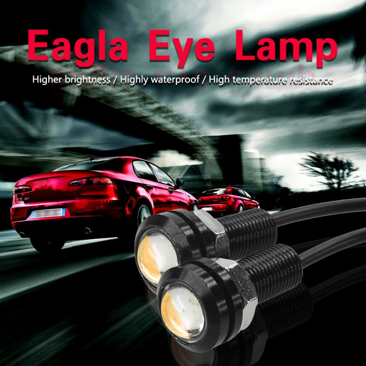 10 PCS 23mm 1.5W DC9-80V Motorcycle Eagle Eye Light Double Lens(Yellow Light)