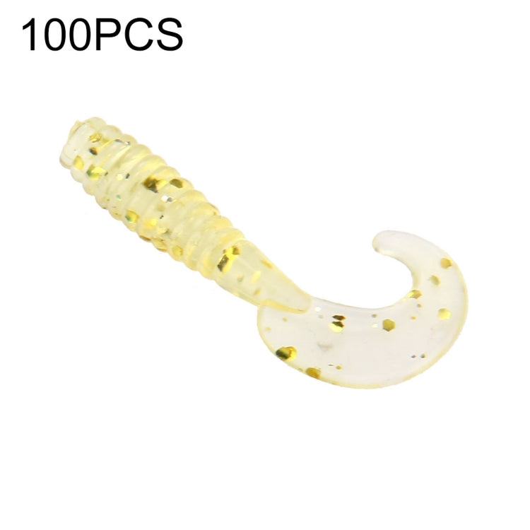 100 PCS Sequins Long Tail Maggots Shape Fishing Lures Artificial Fishing Bait, Length: 3.5cm