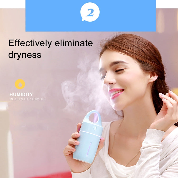 1.5W - 2W 175ml Mini Portable USB Negative Ions Humidifier Beauty and Water Supplement Instrument with Colorful LED Light(Blue)