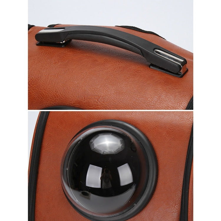 Space Capsule Carrier Breathable Pet Backpack Travel Portable Pet Bag for Cat / Dog and Other Pets, Size:32*29*42cm(Brown)