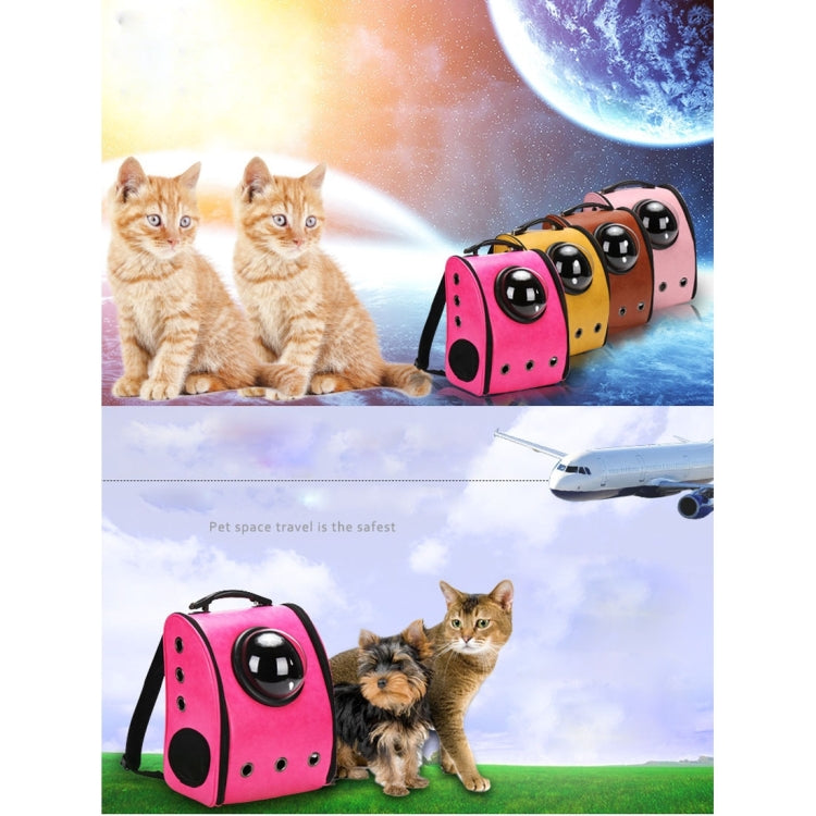Space Capsule Carrier Breathable Pet Backpack Travel Portable Pet Bag for Cat / Dog and Other Pets, Size:32*29*42cm(Brown)
