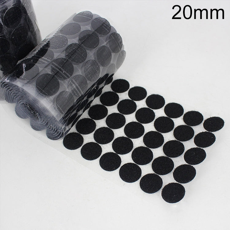 1000 PCS 20mm Round Nylon Adhesive Hook and Loop Fastener(Black)