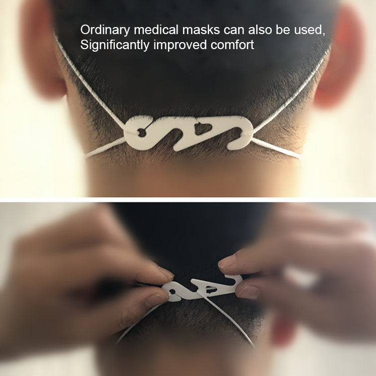 10 PCS Extension Adjustable Anti-Slip S Hook Ear Loops Retainer for Face Mask(White)