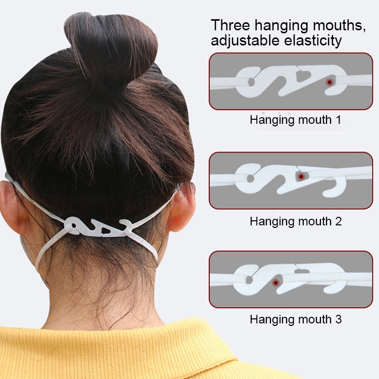 10 PCS Extension Adjustable Anti-Slip S Hook Ear Loops Retainer for Face Mask(White)
