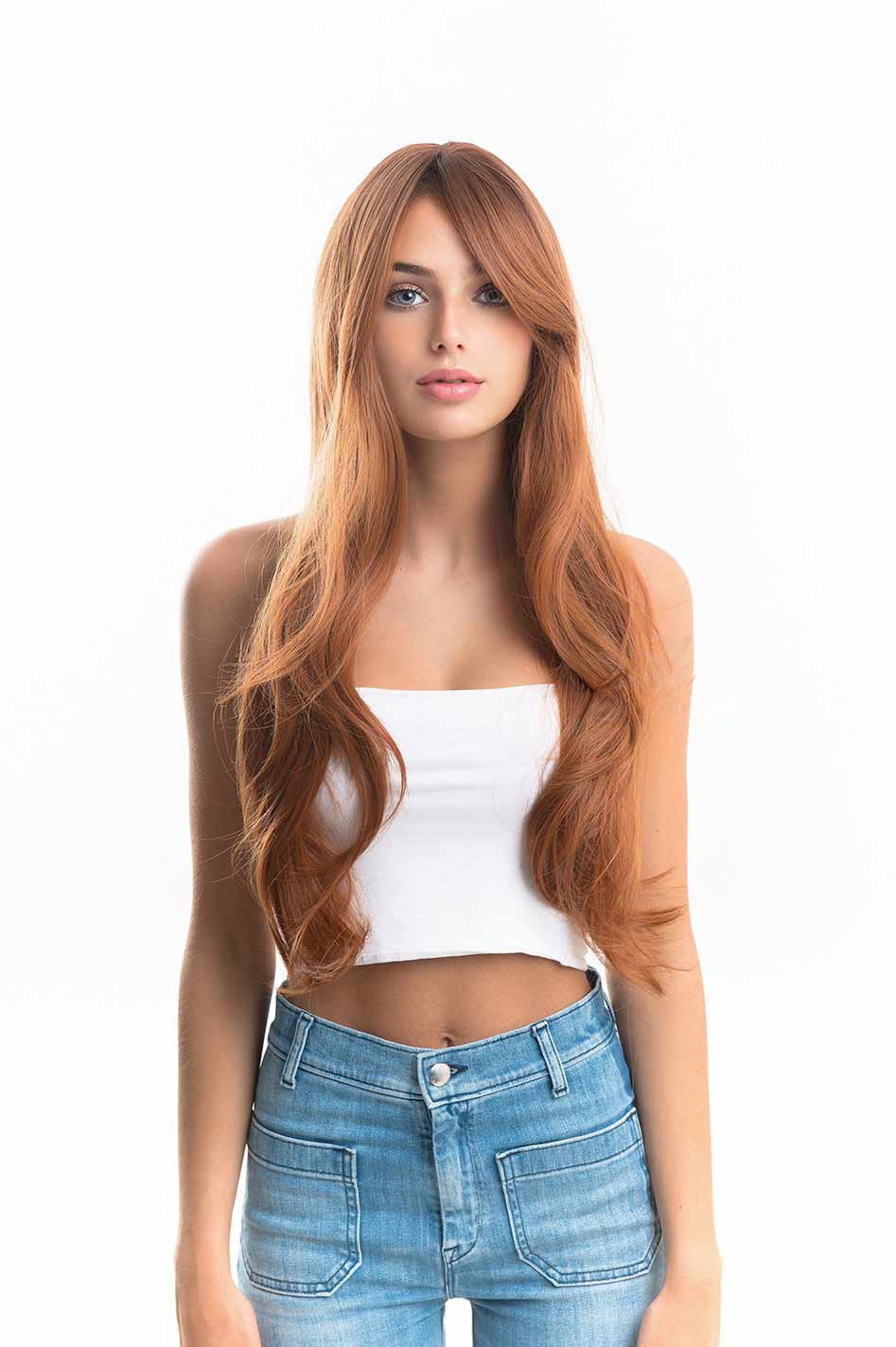 Rachel's Pick- 26 Inches Curly Copper Fashion Wig With Bangs CICILIA