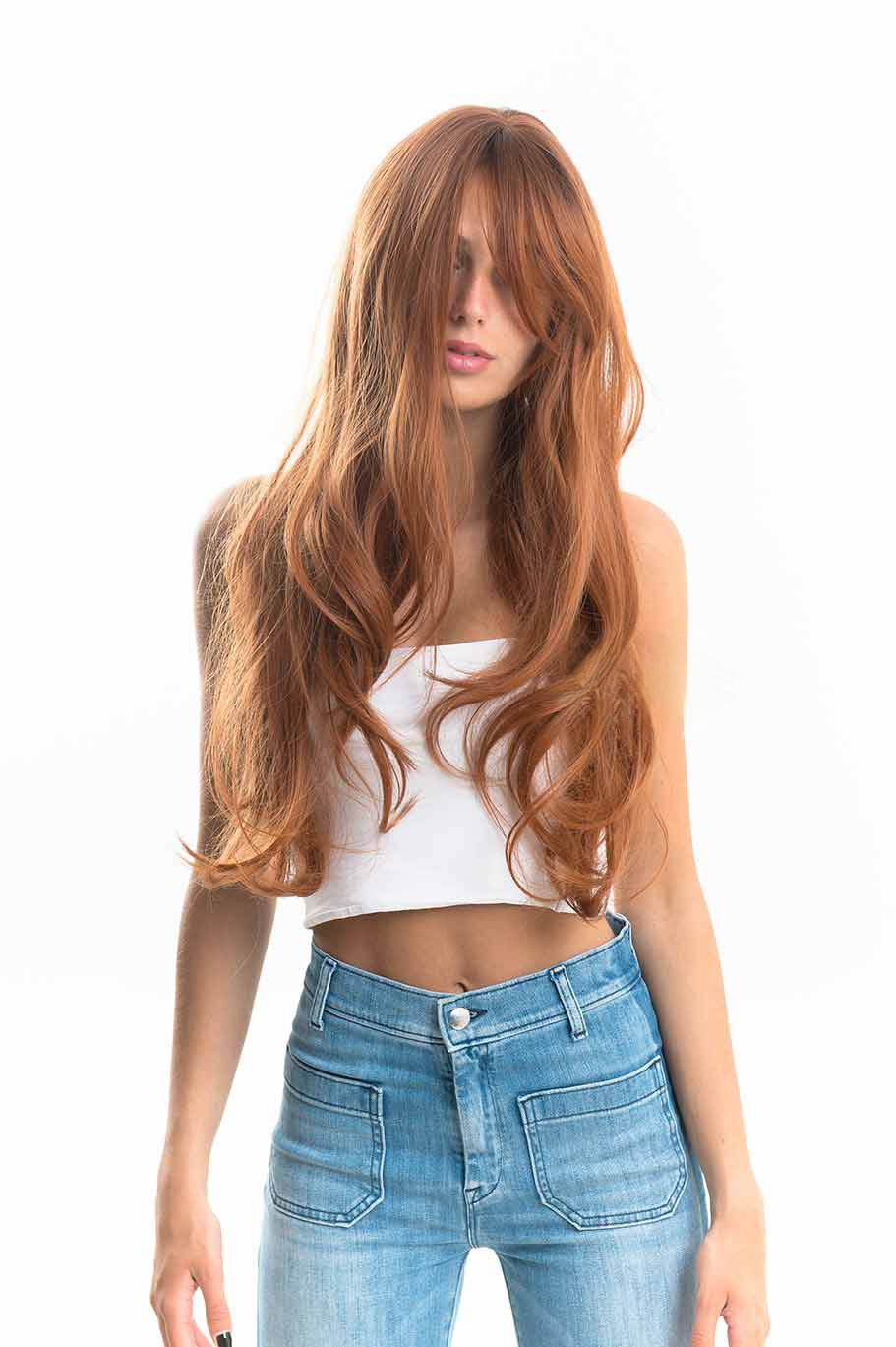 Rachel's Pick- 26 Inches Curly Copper Fashion Wig With Bangs CICILIA