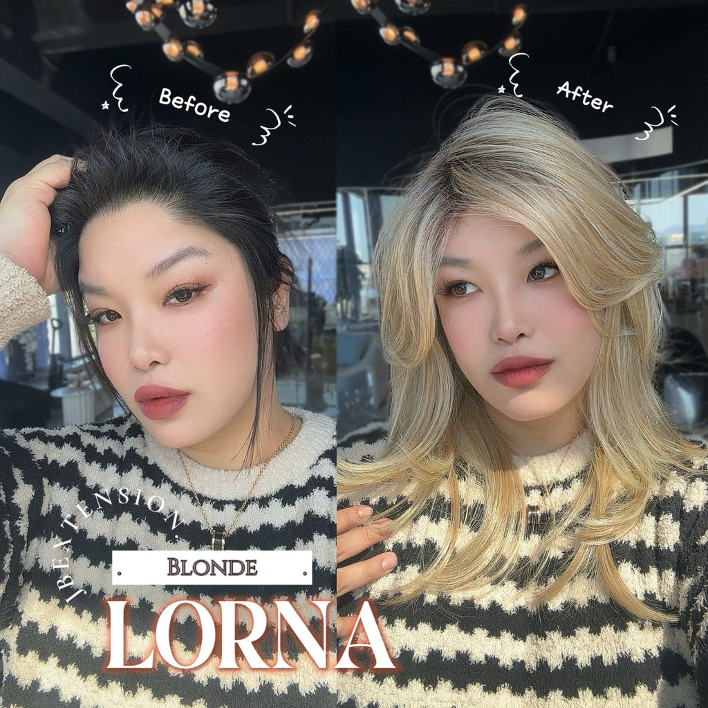 JBEXTENSION 18 Inches Blonde Curly Women Fashion Full Machine Wig With Bangs LORNA【PLUS PERMATEASE】【BENDY EAR TABS】