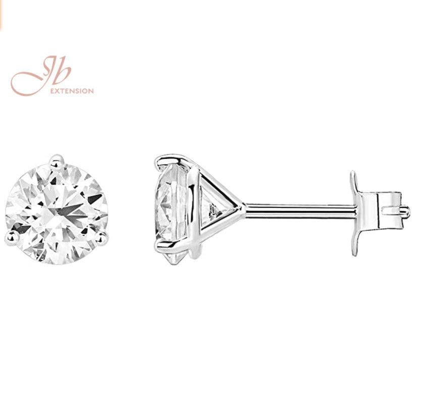 JBSELECTION 14K Gold Plated Sterling Silver Cubic Zirconia Stud Earrings for Women