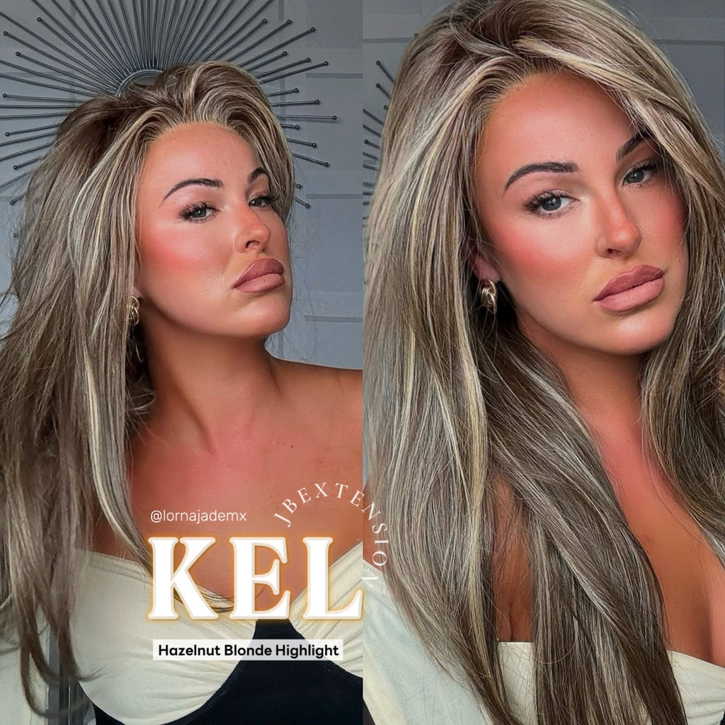 [PRE-ORDER] Get this Influencer Look with Hazelnut Blonde Highlight Pre-Cut Snowflake Lace Wig KEL HAZELNUT