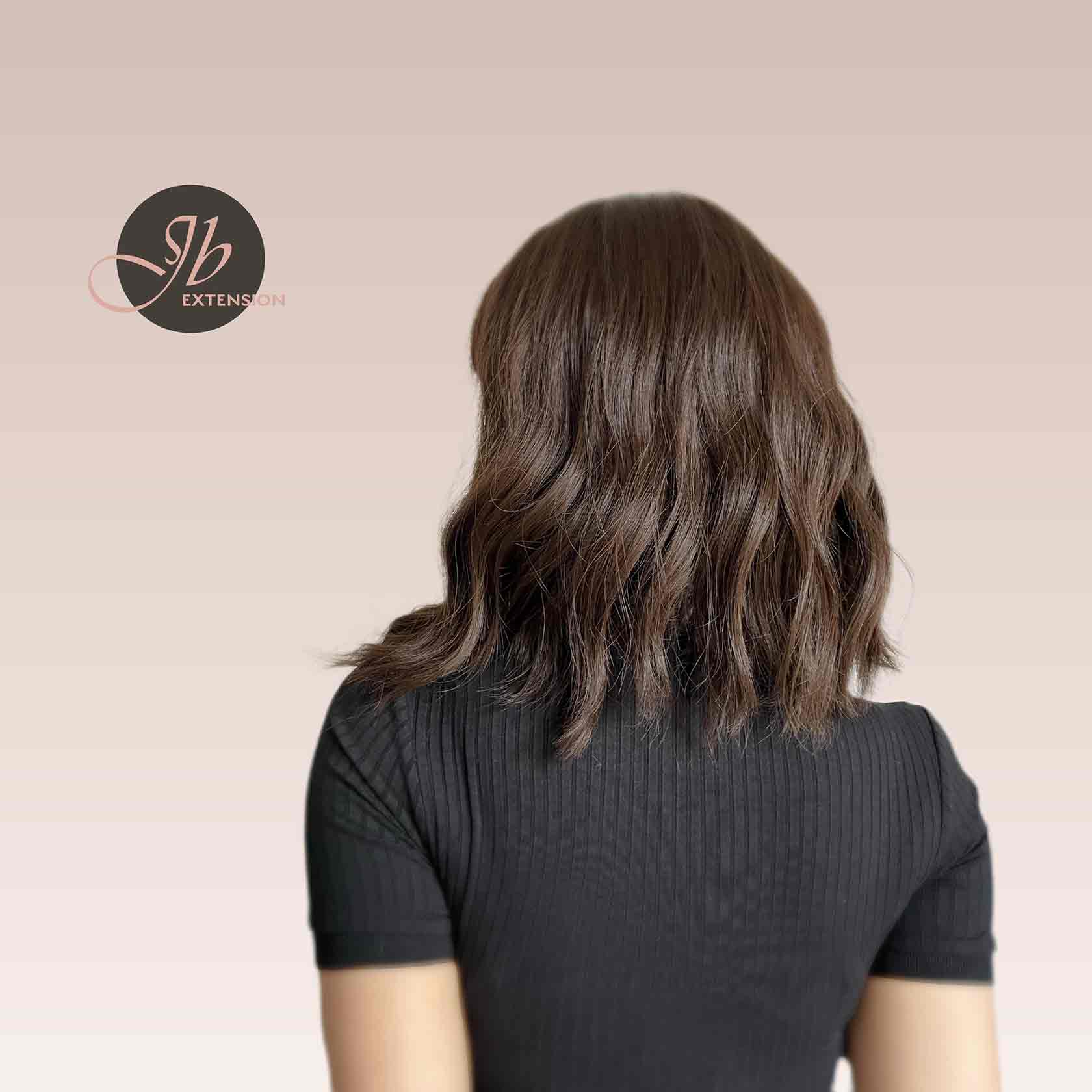 JBEXTENSION 14 Inches Short Body Wave Natural Brown Wig JANET