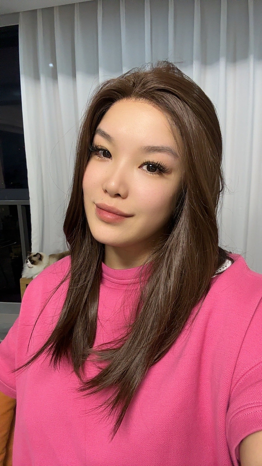 HOT OF SEASON - 18 Inches Brown Pre-Cut Snowflake Lace Frontlace Glueless Wig KHLOE LONG BROWN【PERMATEASE】【BENDY EAR TABS】