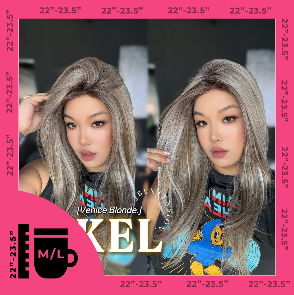 JBEXTENSION 22 Inches Venice Blonde Pre-Cut Snowflake Lace Frontlace Glueless Wig KEL VENICE BLONDE【PERMATEASE】【BENDY EAR TABS】- M/L