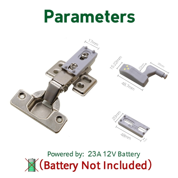 0.3W Universal Inner Hinge LED Sensor lamp Cupboard 3 LEDs Night light Auto ON/OFF Bulb(White Light)