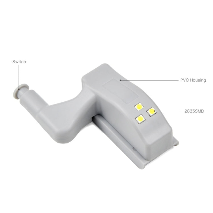 10 PCS 0.3W Universal Inner Hinge LED Sensor lamp Cupboard 3 LEDs Night light Auto ON/OFF Bulb(Warm White)