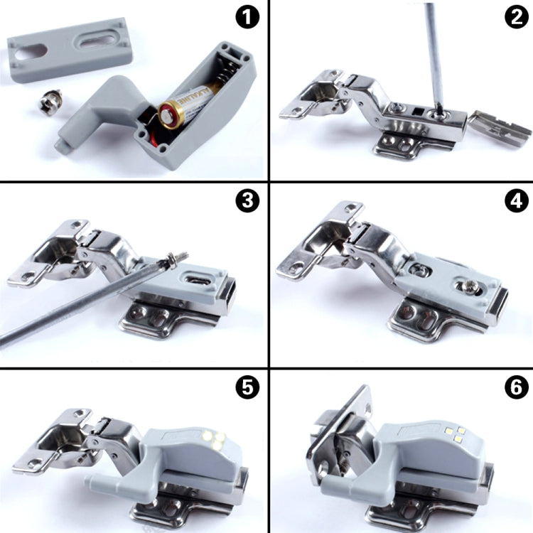 10 PCS 0.3W Universal Inner Hinge LED Sensor lamp Cupboard 3 LEDs Night light Auto ON/OFF Bulb(Warm White)