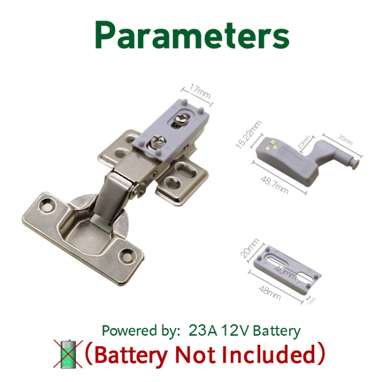 10 PCS 0.3W Universal Inner Hinge LED Sensor lamp Cupboard 3 LEDs Night light Auto ON/OFF Bulb(Warm White)