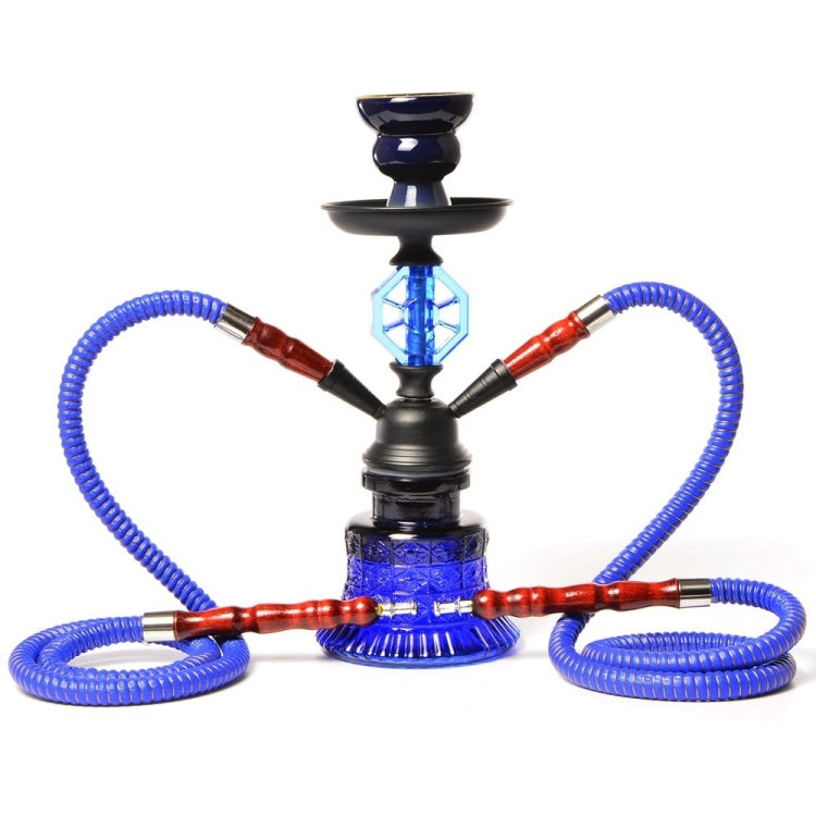 019-MZ729 Double Tube Glass Hookah (Blue)
