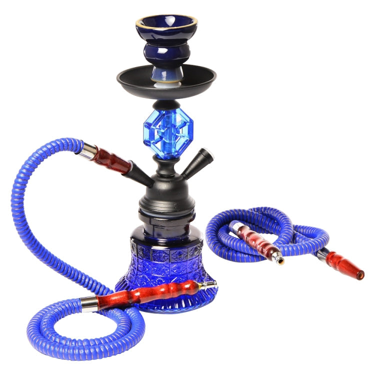 019-MZ729 Double Tube Glass Hookah (Blue)