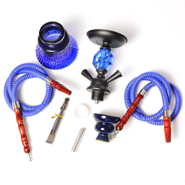 019-MZ729 Double Tube Glass Hookah (Blue)