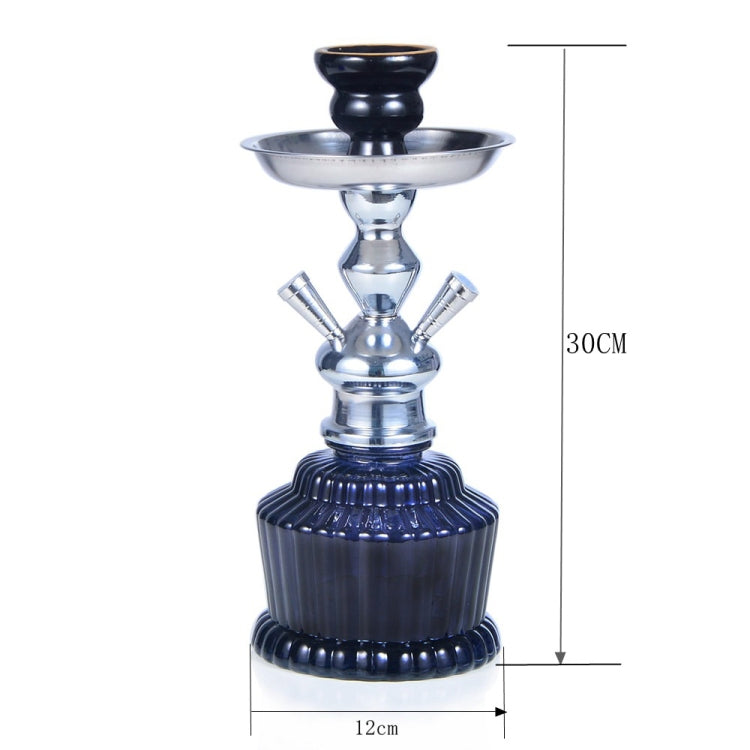 010-30 Double Tube Glass Iron Cage Hookah (Black)