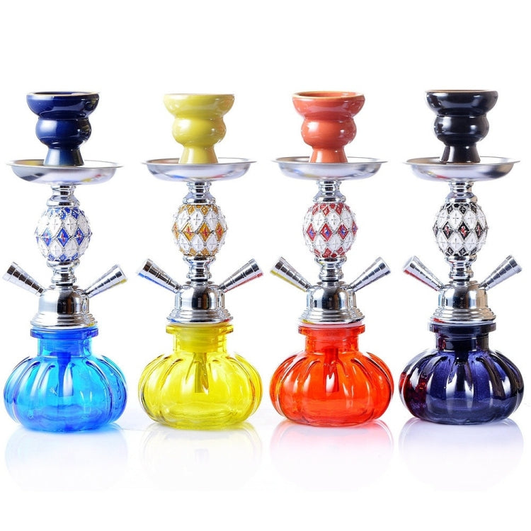08-023 Double Pipe Glass Hookah Set (Black)