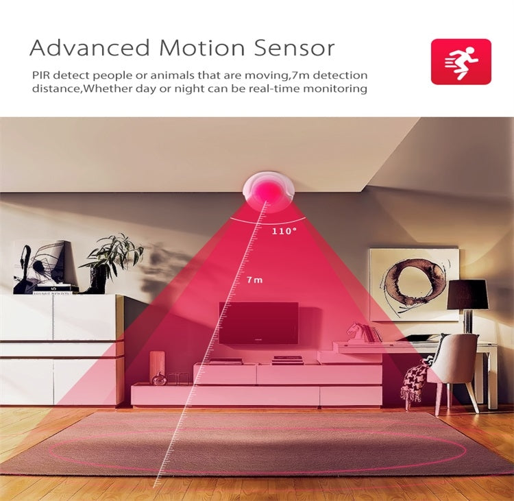 NEO NAS-PD01W Wireless WiFi PIR Detector Motion Sensor, Support Android / IOS systems & Ultra-bright Red LED