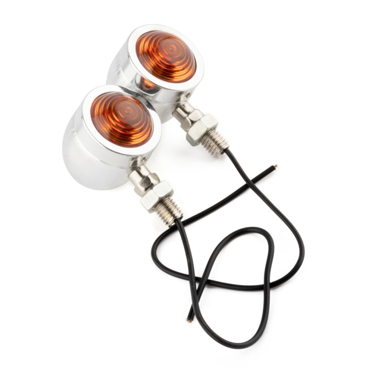 1 Pair KC801 12V Modified Universal Motorcycle LED Turn Signal (Silver)