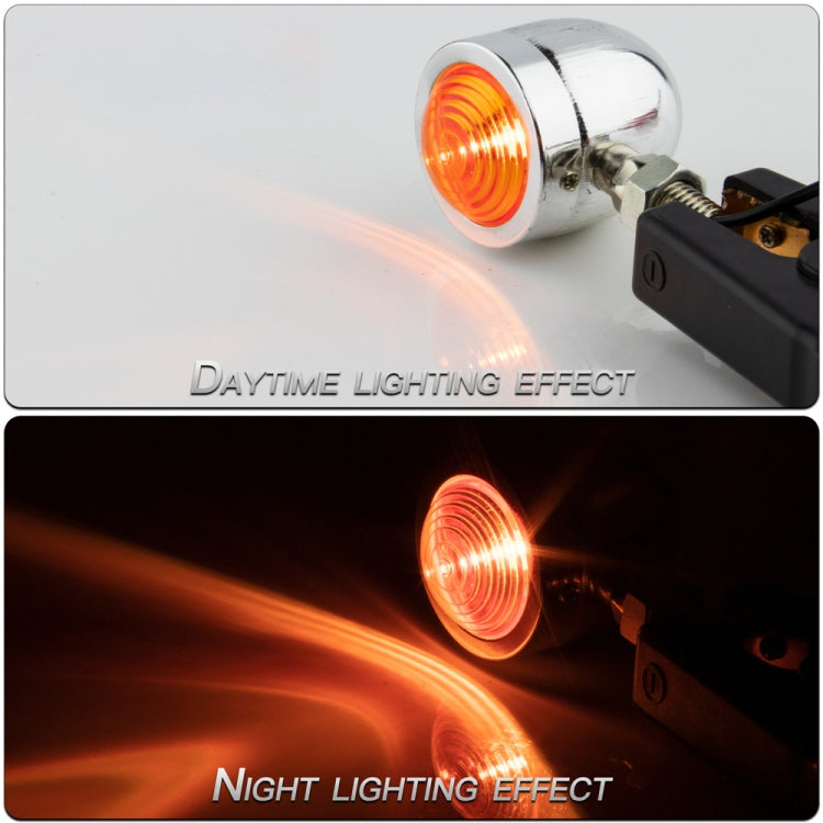 1 Pair KC801 12V Modified Universal Motorcycle LED Turn Signal (Silver)