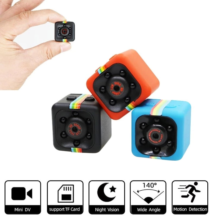 SQ11 Mini DV HD 1080P 6 LEDs Sport Recorder Camera with Holder, Support Monitor Detection & IR Night Vision & TF Card (Black)