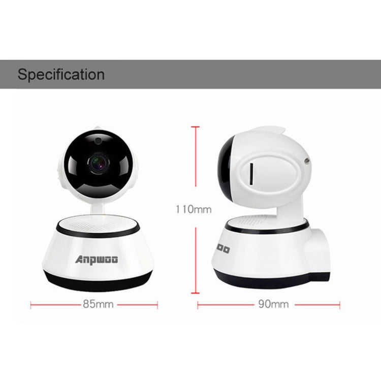 Anpwoo YT001 720P HD WiFi IP Camera with 6 PCS Infrared LEDs, Support Motion Detection & Night Vision & TF Card(Max 64GB)