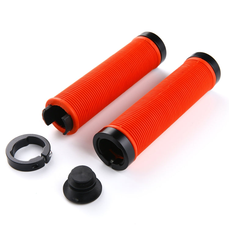 1 Pair AG15 Bicycle MTB Bike Lock-on Rubber Handlebar Grips(Red)