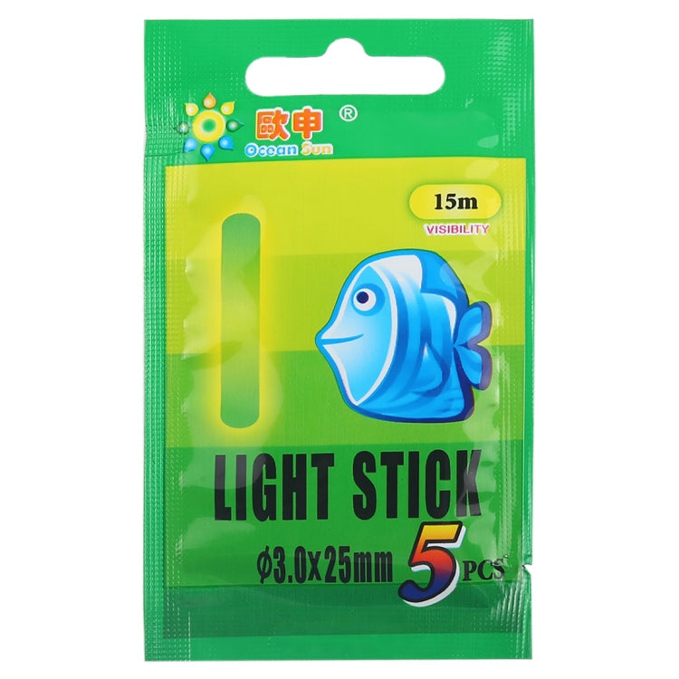 10 Packs OCEAN SUN Luminous Float Night Fishing Light Stick, Visibility: 15m, Size: 3.0 x 25mm