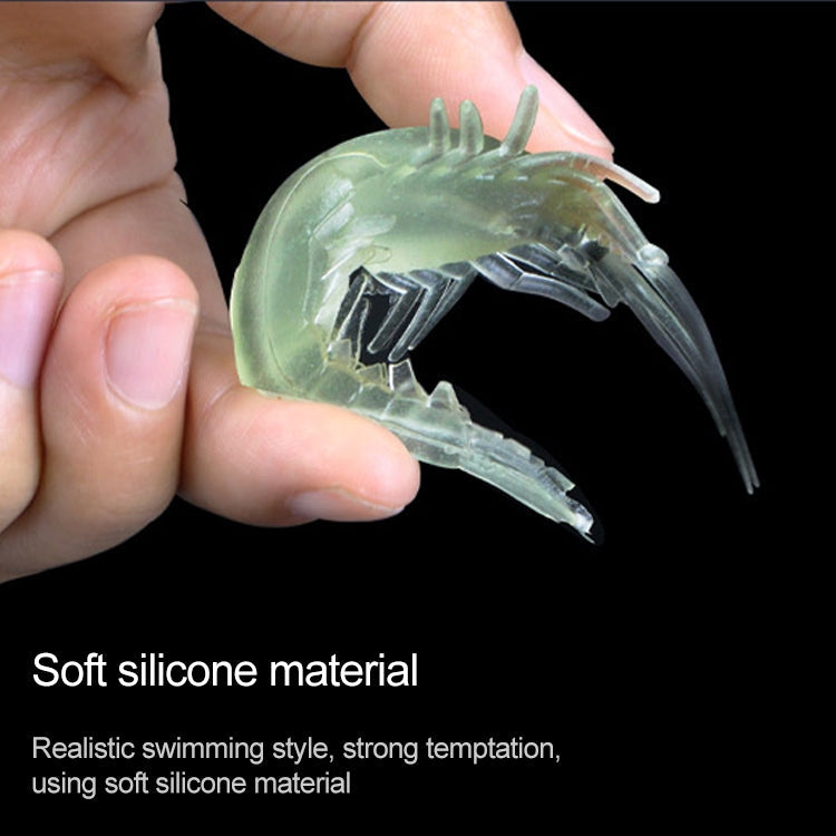 10 PCS 4cm Fishing Soft Artificial Shrimp Bait Lures Popper Poper Baits with Hook(Fluorescent)