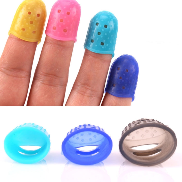 10 PCS Guitar Ukulele Stringed Instrument Finger Protector Anti-pain Finger Cap in Random Color Delivery(Size: L)