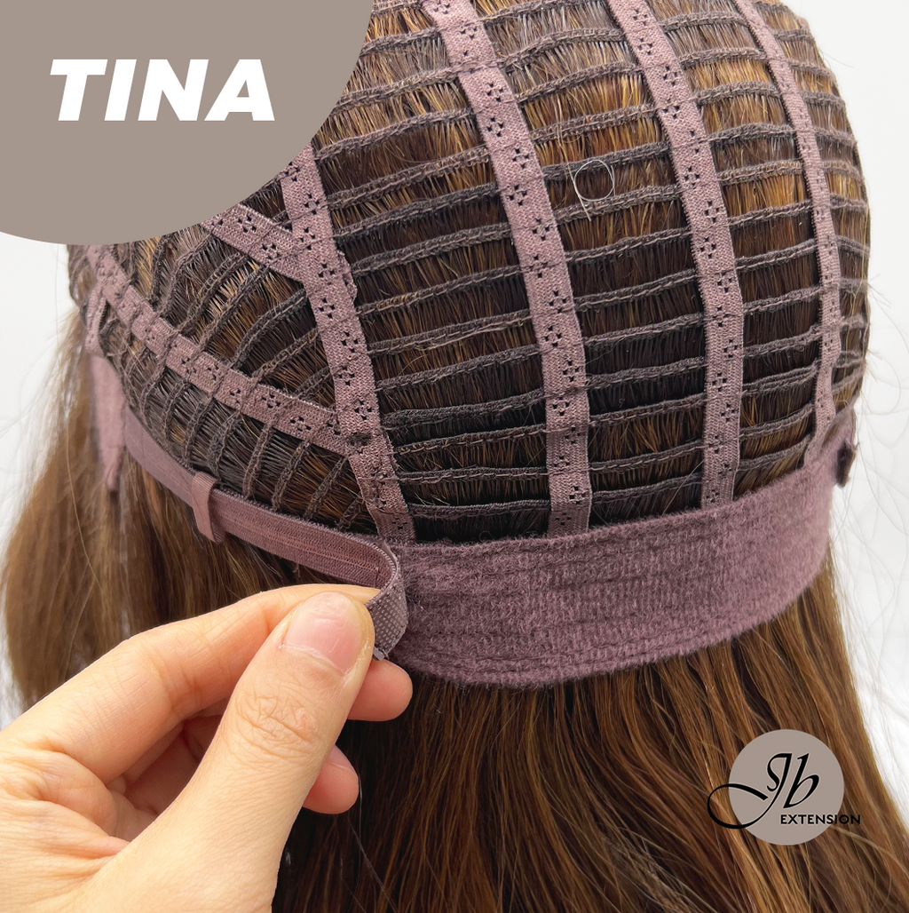 [PRE-ORDER] JBEXTENSION 18 Inches Brown Mocha Curly Women Fashion Full Machine Wig TINA【PLUS PERMATEASE】【BENDY EAR TABS】