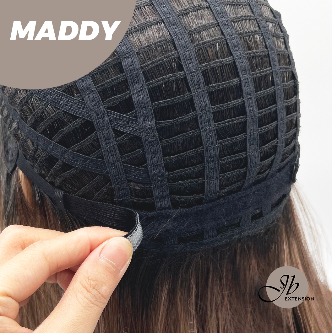 JBEXTENSION 18 Inches Ash Brown Women Fashion Full Machine Wig MADDY【PLUS PERMATEASE】【BENDY EAR TABS】