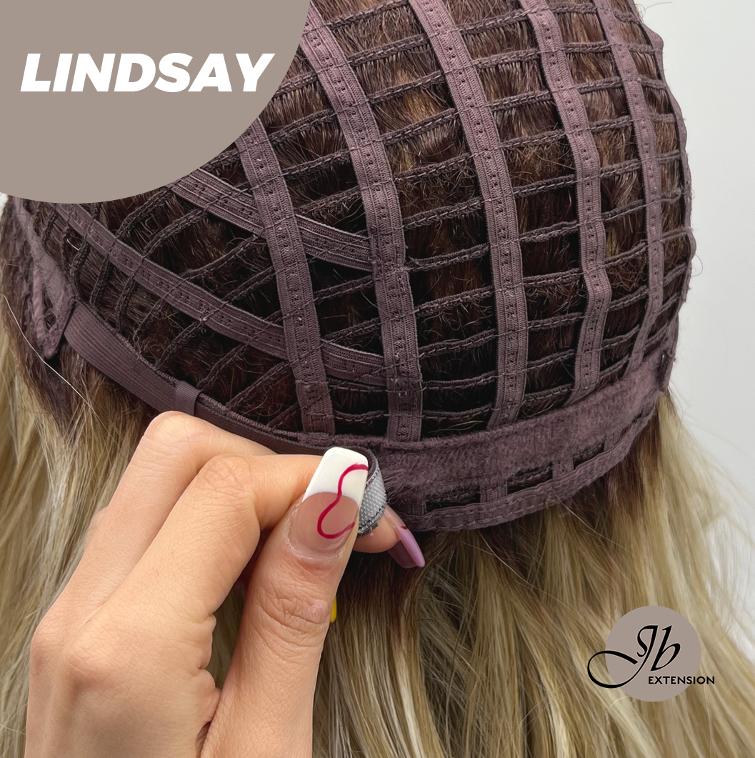 JBEXTENSION 18 Inches Curly Blonde Women Fashion Full Machine Wig LINDSAY【PLUS PERMATEASE】【BENDY EAR TABS】