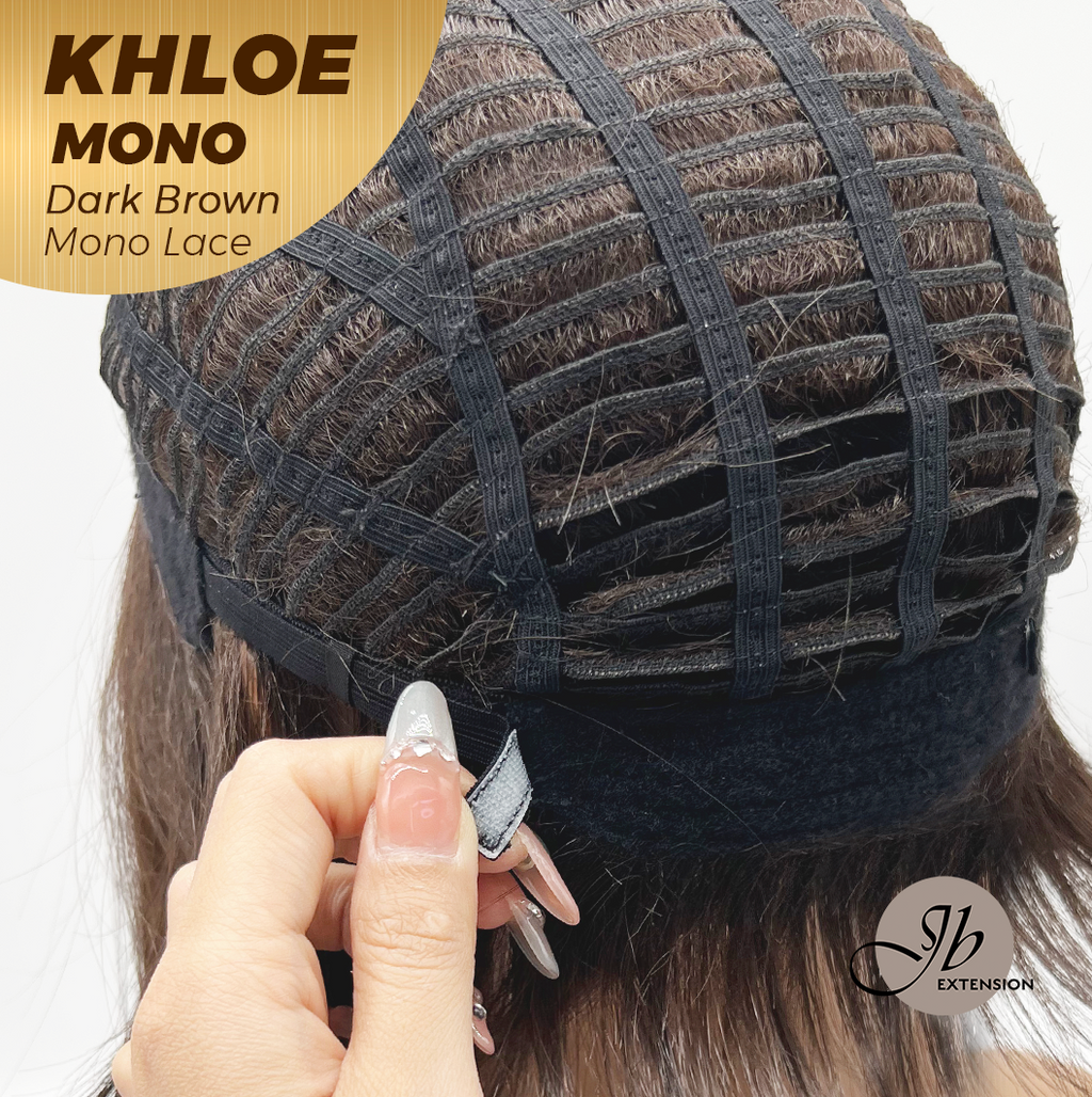 [PRE-ORDER] JBEXTENSION KHLOE MONO Monofilament Handmade Wig 6X5 Full Monofilament Hand Tied Top Wig 12 Inches Bob Cut Dark Brown Mono Lace Handmade Futura Fiber Wig With Anti-slip Silicone Strips Glueless Wig KHLOE MONO DARK BROWN【BENDY EAR TABS】