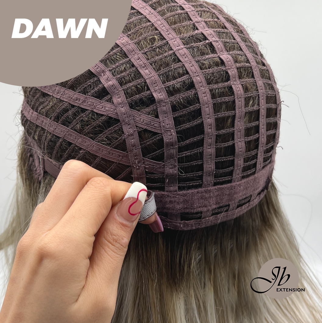 JBEXTENSION 14 Inches Ash Grey Women Fashion Full Machine Wig DAWN【PLUS PERMATEASE】【BENDY EAR TABS】