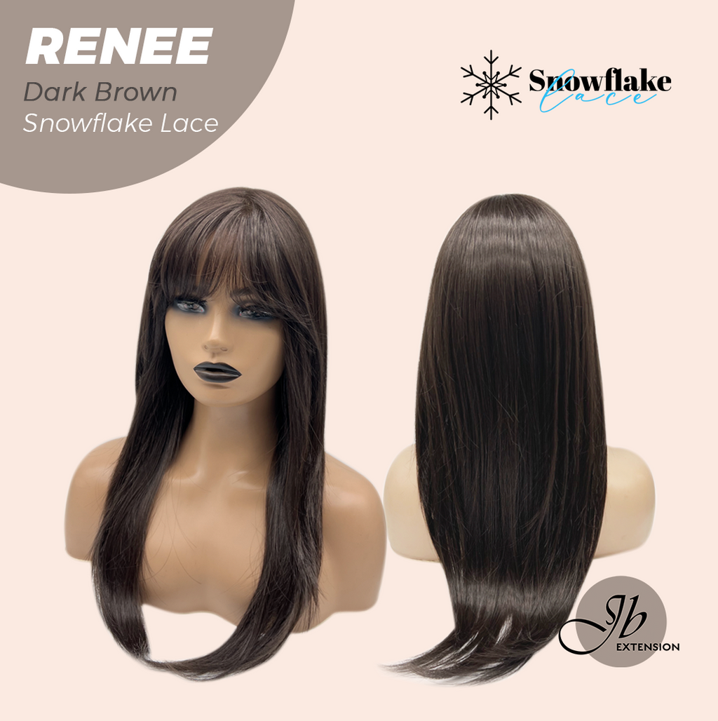 [PRE-ORDER] JBEXTENSION 21 Inches Dark Brown Pre-Cut T Part Snowflake Lace Frontlace Glueless Wig RENEE DARK BROWN【BENDY EAR TABS】