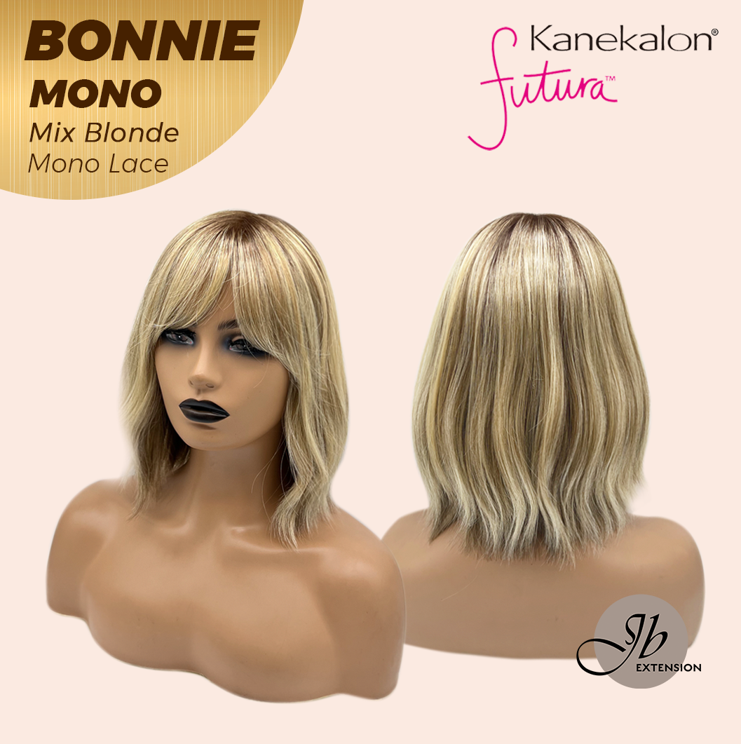 [PRE-ORDER] HOT OF SEASON - BONNIE MONO MIX BLONDE Full Monofilament Handmade Full Lace Full Hand Tied Wig 12 Inches Mix Blonde With Dark Root Mono Lace Handmade Futura Fiber Glueless Wig BONNIE MONO MIX BLONDE【BENDY EAR TABS】