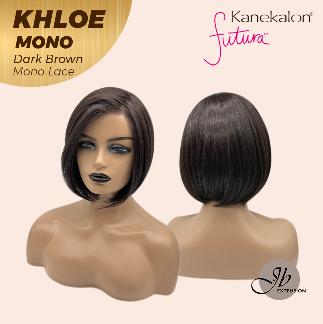 [PRE-ORDER] JBEXTENSION KHLOE MONO Monofilament Handmade Wig 6X5 Full Monofilament Hand Tied Top Wig 12 Inches Bob Cut Dark Brown Mono Lace Handmade Futura Fiber Wig With Anti-slip Silicone Strips Glueless Wig KHLOE MONO DARK BROWN【BENDY EAR TABS】