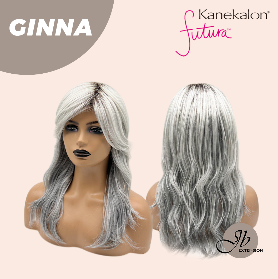 JBEXTENSION 19 Inches Grey Women Fashion Full Machine Wig GINNA【PLUS PERMATEASE】【BENDY EAR TABS】