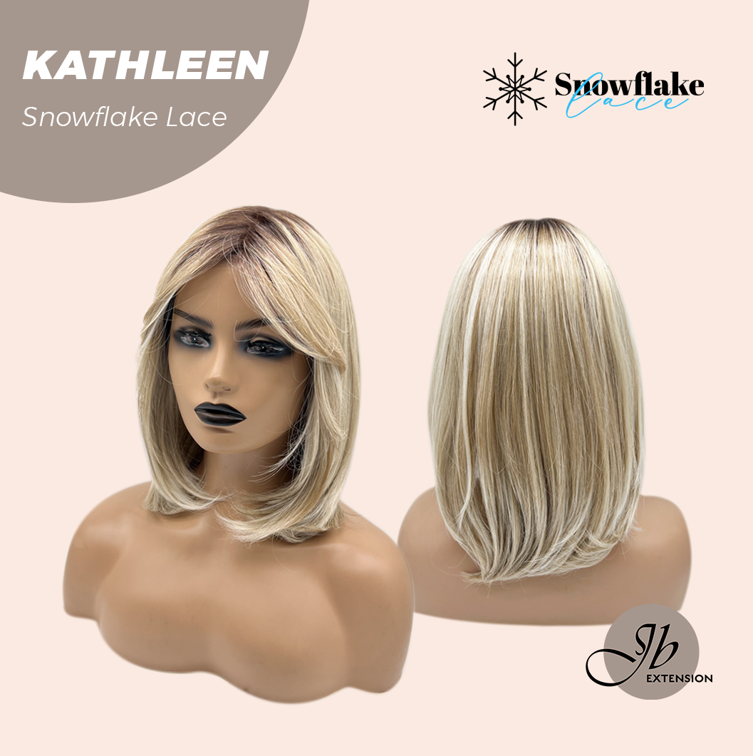 [PRE-ORDER] JBEXTENSION 15 Inches Mix Blonde Pre-Cut T Part Snowflake Lace Frontlace Glueless Wig KATHLEEN【BENDY EAR TABS】