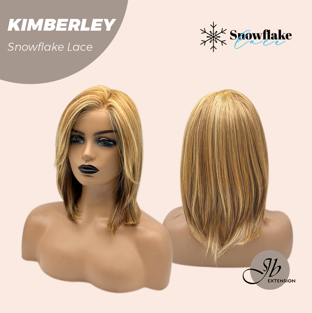 HOT OF SEASON - 14 Inches Honey Blonde Pre-Cut Snowflake Lace Frontlace Glueless Wig KIMBERLEY【PERMATEASE】【BENDY EAR TABS】
