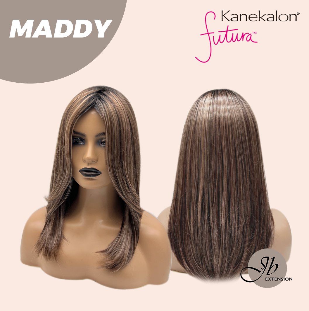 JBEXTENSION 18 Inches Ash Brown Women Fashion Full Machine Wig MADDY【PLUS PERMATEASE】【BENDY EAR TABS】